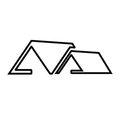Tourist tent icon vector
