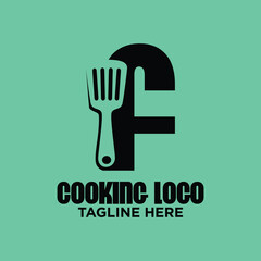 Letter F Spatula Logo Design Template Inspiration, Vector Illustration.