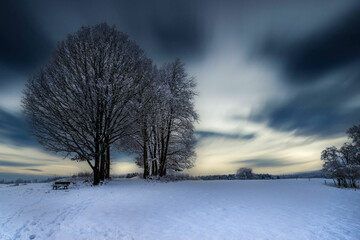 Winter in Melsungen-Kehrenbach mit Langzeitbelichtung