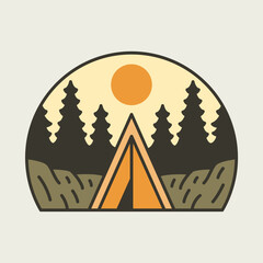 Camping and trees graphic illustration vector art t-shirt design