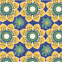 Fototapeta na wymiar floral batik traditional pattern