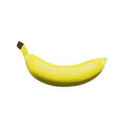 Banana pisang fruit 3d render illustration, icon,view, render, hd,  premium quality, alpha background, PNG format, sweet, healthy, fresh, nature, plant, tree, trees