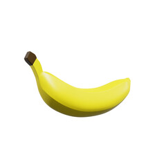 Banana pisang fruit 3d render illustration, icon,view, render, hd,  premium quality, alpha background, PNG format, sweet, healthy, fresh, nature, plant, tree, trees