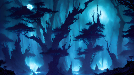 AI DIgital Illustration Dark Fantasy Forest