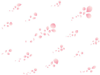 花びらのかたまりが右上に向かって舞い上がる桜吹雪のイラスト