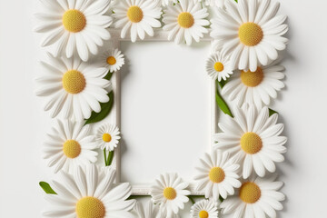 Obraz premium Wildflower cosmo flower floral frame cosmo,hulthemia, Aquarelle wild flower for background, texture, wrapper pattern, frame or border.generative ai