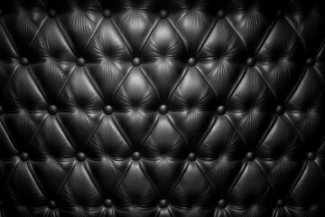 Black leather capitone background texture (Ai generated)