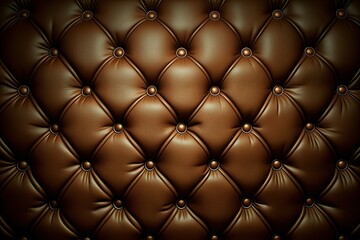 Brown leather capitone background texture (Ai generated)