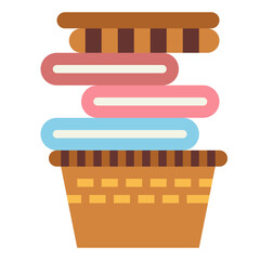 laundry basket flat icon style
