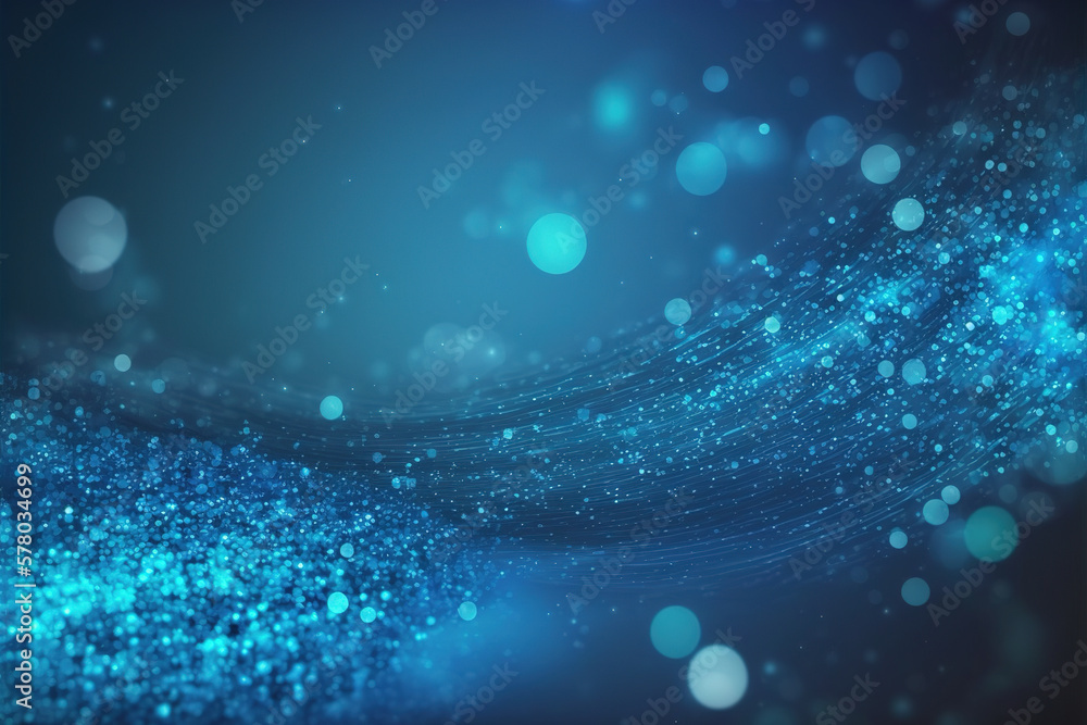 Poster blue technology abstract background with floating 3d particles texture . admirable generative ai ima