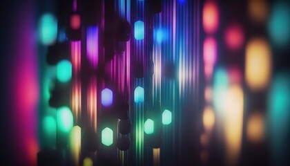  a multicolored background with a lot of blurry lights on it's sides and a blurry background with a lot of blurry lights on the edges.  generative ai