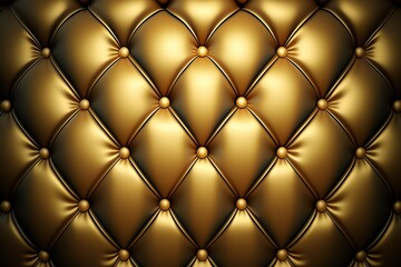 Gold leather capitone background texture (Ai generated)
