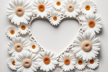 Fototapeta premium Wildflower daisy flower floral frame ,hulthemia, rosa. Aquarelle wild flower for background, texture, wrapper pattern, frame or border.generative ai