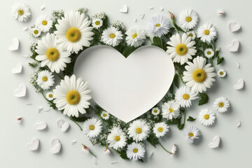 Obraz premium Wildflower daisy flower floral frame ,hulthemia, rosa. Aquarelle wild flower for background, texture, wrapper pattern, frame or border.generative ai