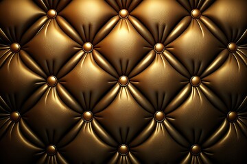 Gold leather capitone background texture (Ai generated)
