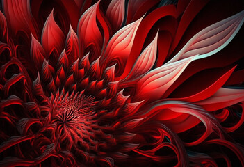 Ai-Generated Abstract Red Flower Design: A Vibrant, Modern, and Surreal Visual Render