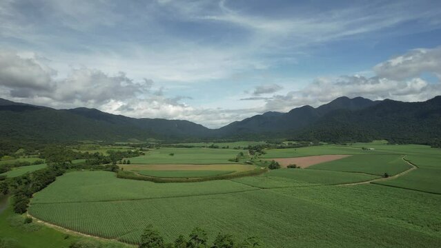 Spectacular aerial footage of Babinda near Cairns Queensland Australia