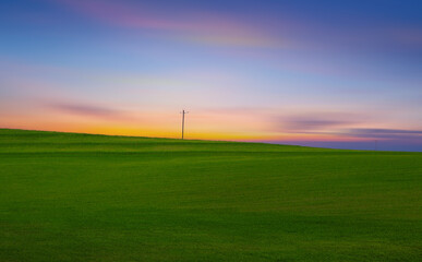 Fototapeta na wymiar Countryside scenery at twilight sky, United States.