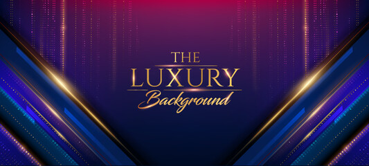 Dark Blue Purple Pink Golden Royal Awards Graphics Background. Side Lines Dotted Shimmer Elegant Shine Modern Template. Luxury Premium Corporate Abstract Design Template. Classic Shape Post. 