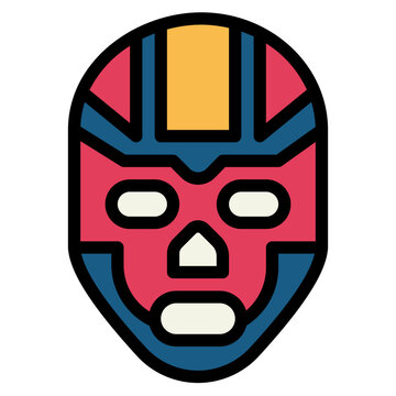 wrestler mask filled outline icon style