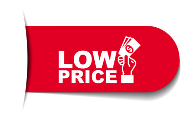 red vector illustration banner low price