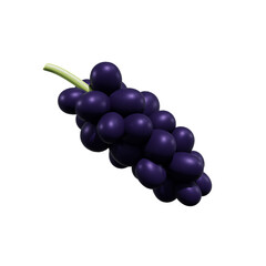 Grape anggur fruit 3d render illustration, icon,view, render, hd,  premium quality, alpha background, PNG format, sweet, healthy, fresh, nature, plant, tree, trees