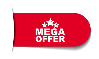 red vector illustration banner mega offer