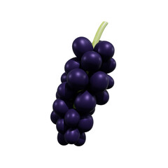 Grape anggur fruit 3d render illustration, icon,view, render, hd,  premium quality, alpha background, PNG format, sweet, healthy, fresh, nature, plant, tree, trees