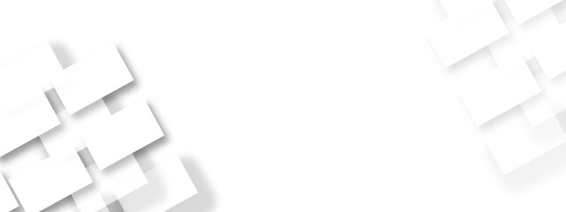 Abstract background with white and gray color technology modern background design . Geometric background with squares in bright light with soft shadows as pattern. Template for branding business .