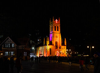 The church, Shimla, during sunset