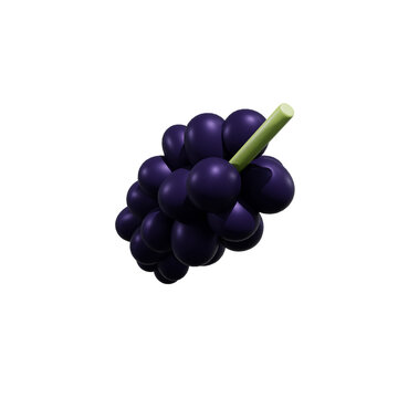 Grape anggur fruit 3d render illustration, icon,view, render, hd,  premium quality, alpha background, PNG format, sweet, healthy, fresh, nature, plant, tree, trees