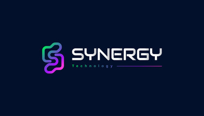 Fototapeta premium Colorful Letter S Logo Design with Modern and Minimal Line Style