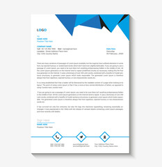 Blue And Black professional Letterhead template