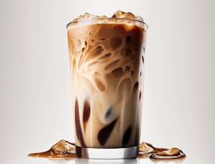 Obraz na płótnie Canvas A Glass of Iced Coffee Drink Illustration Created with Generative AI