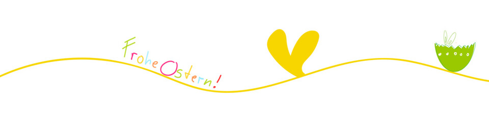 Frohe Ostern Band Banner Hintergrund Welle