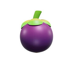 Mangosteen manggis fruit 3d render illustration, icon,view, render, hd,  premium quality, alpha background, PNG format, sweet, healthy, fresh, nature, plant, tree, trees