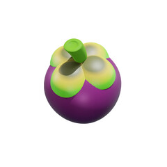 Mangosteen manggis fruit 3d render illustration, icon,view, render, hd,  premium quality, alpha background, PNG format, sweet, healthy, fresh, nature, plant, tree, trees