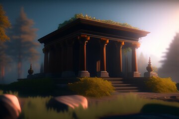 Obraz premium Abstract fantasy middle age construction AI illustration