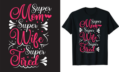 Mom lifestyle slogan in hand-drawn funny T-shirt Design Template. 