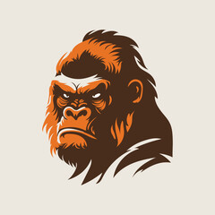 An angry gorilla monkey face illustration