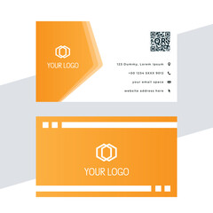 Orange color Business card vector design.