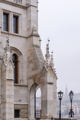 Fototapeta premium Beautiful old building of the Hungarian Parliament in neo-Gothic style