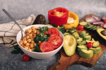 Nourishing plant-based bowl. Vibrant veggie bowl.