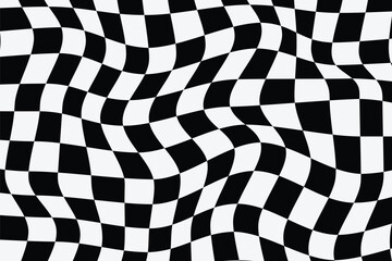 creative black white chekered board wave pattern.