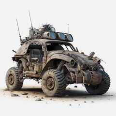 Fototapeta premium Wasteland buggy, post apocalypse off road vehicle