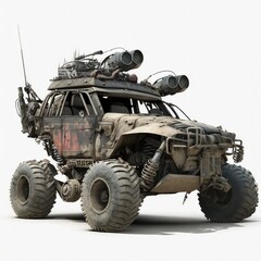 Fototapeta premium Wasteland buggy, post apocalypse off road vehicle