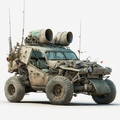 Fototapeta premium Wasteland buggy, post apocalypse off road vehicle