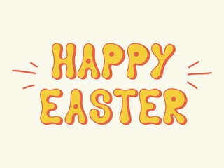 Happy Easter retro hand drawn text.