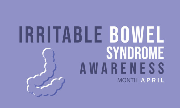 Irritable Bowel syndrome (IBS) awareness month. Template for background, banner, card, poster 