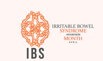 Irritable Bowel syndrome (IBS) awareness month. Template for background, banner, card, poster 